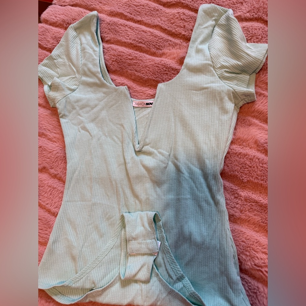 Mint Ribbes Bodysuit - Picture 6 of 6